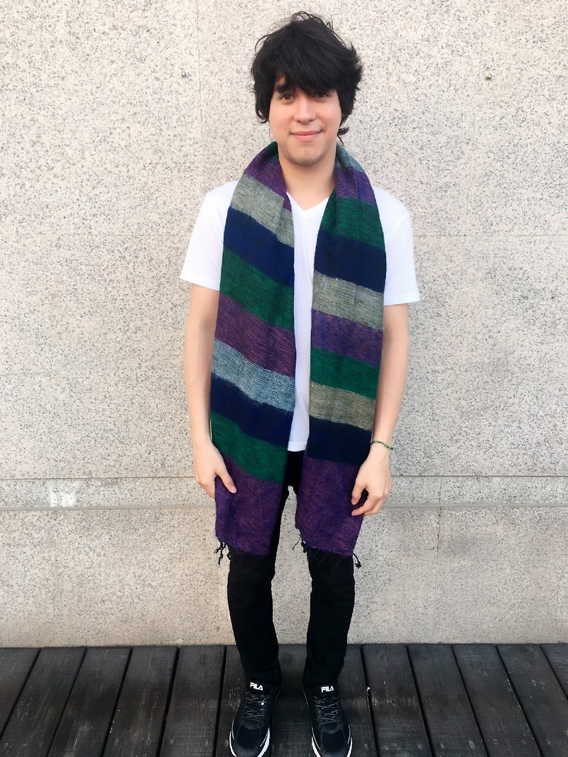 尼泊尔厚织氂牛毯披肩围巾(神秘大地风格) - 丝巾 - 其他材质 紫色