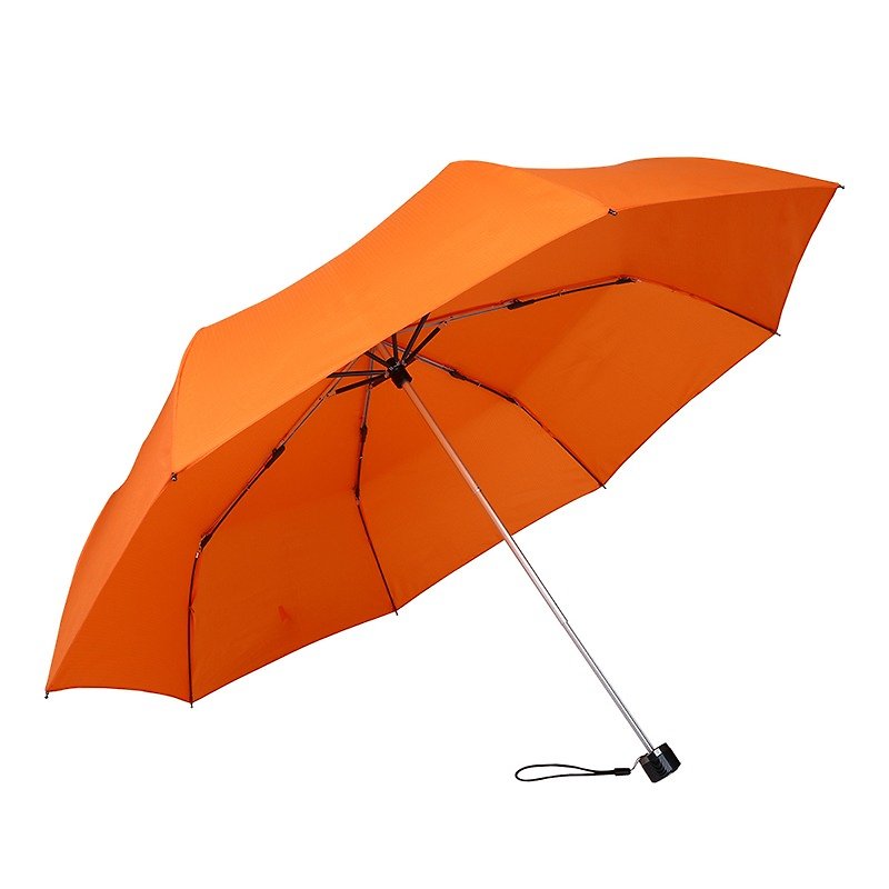 【德国kobold】 抗UV防泼水遮阳三折伞-Lotus素格纹-橘 - 雨伞/雨衣 - 其他材质 橘色