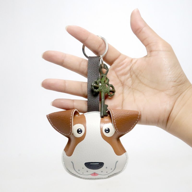 Jack Russell keychain, gift for animal lovers add charm to your bag. - 吊饰 - 人造皮革 白色