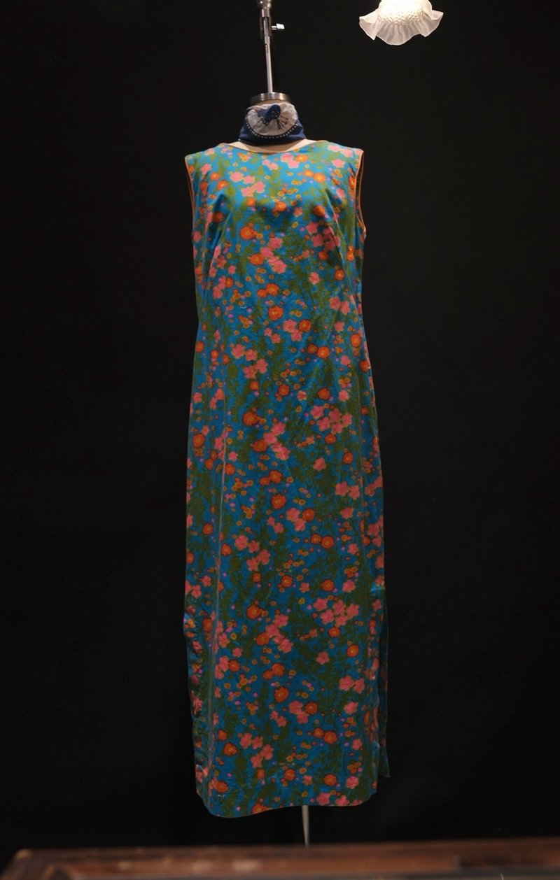 70's Hawaii Print Dress /70年代夏威夷印花洋装 - 洋装/连衣裙 - 棉．麻 