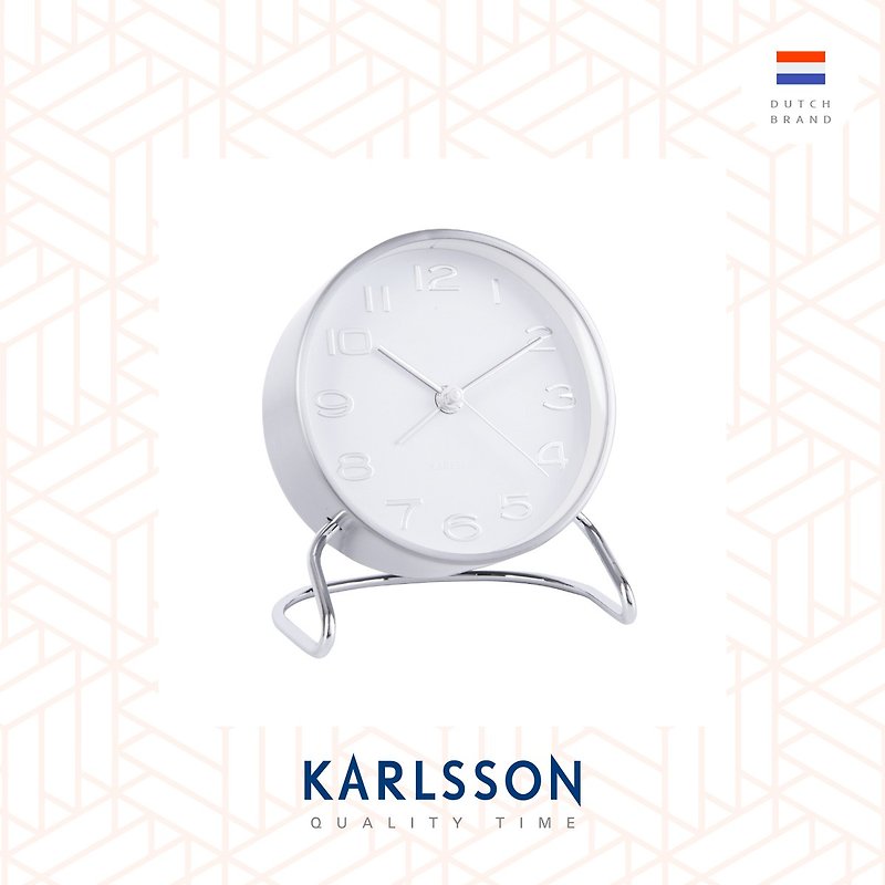 荷兰Karlsson, Alarm Clock Classical numbers white - 时钟/闹钟 - 其他金属 白色