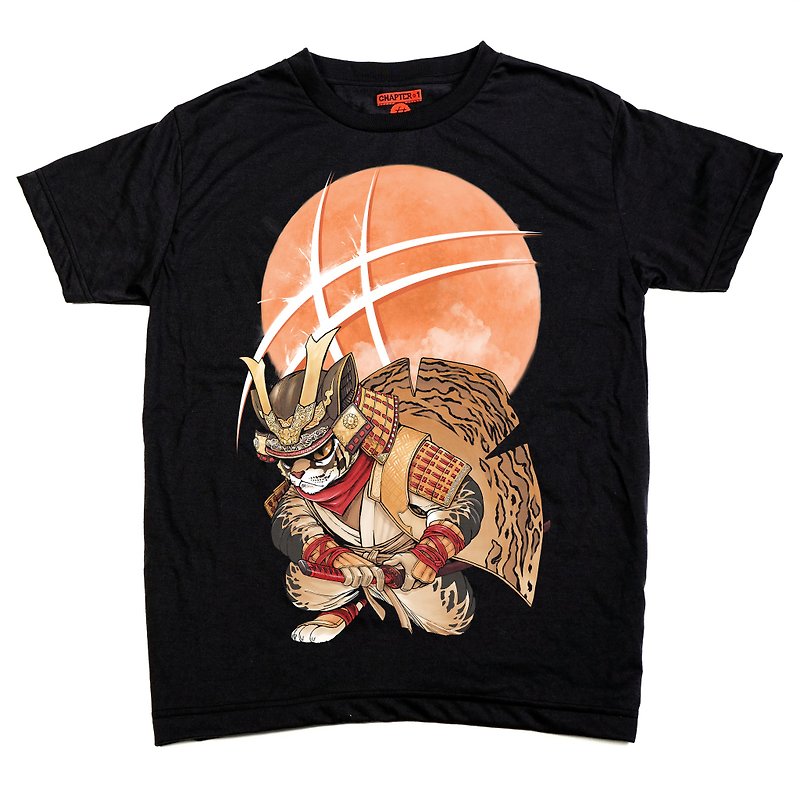 Bengal cat Tiger cat samurai warrior Chapter One T-shirt - 男装上衣/T 恤 - 棉．麻 黑色