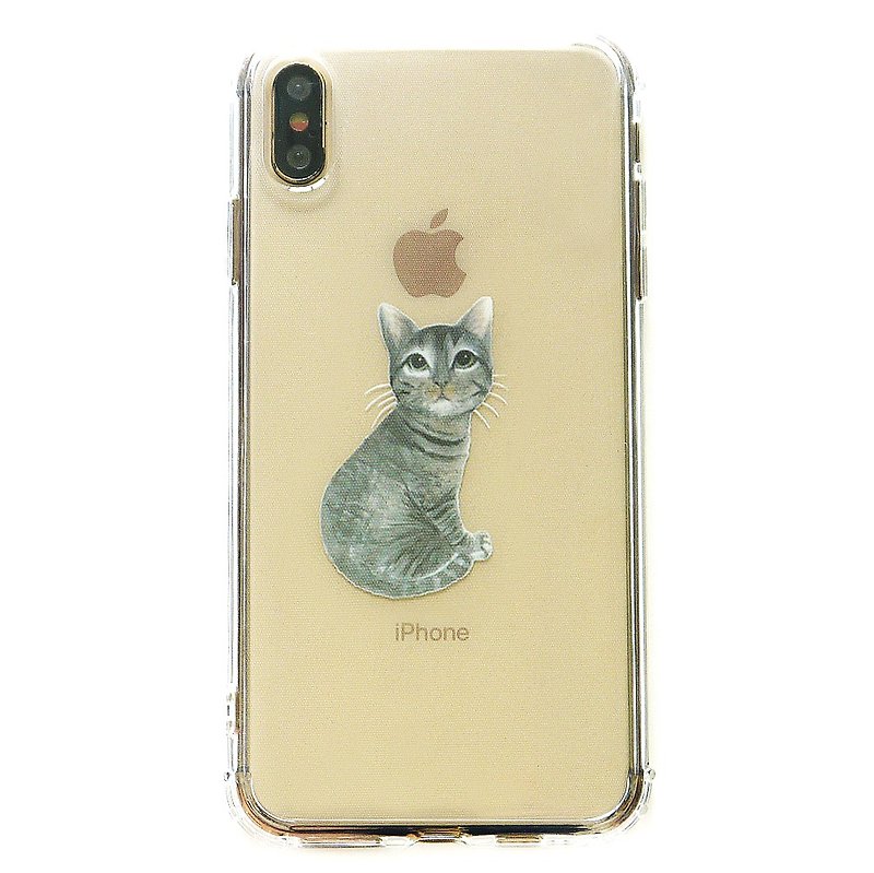 黑虎斑猫 - 手机壳 | TPU Phone case 防摔 空压壳 | 可加字设计 - 手机壳/手机套 - 橡胶 透明