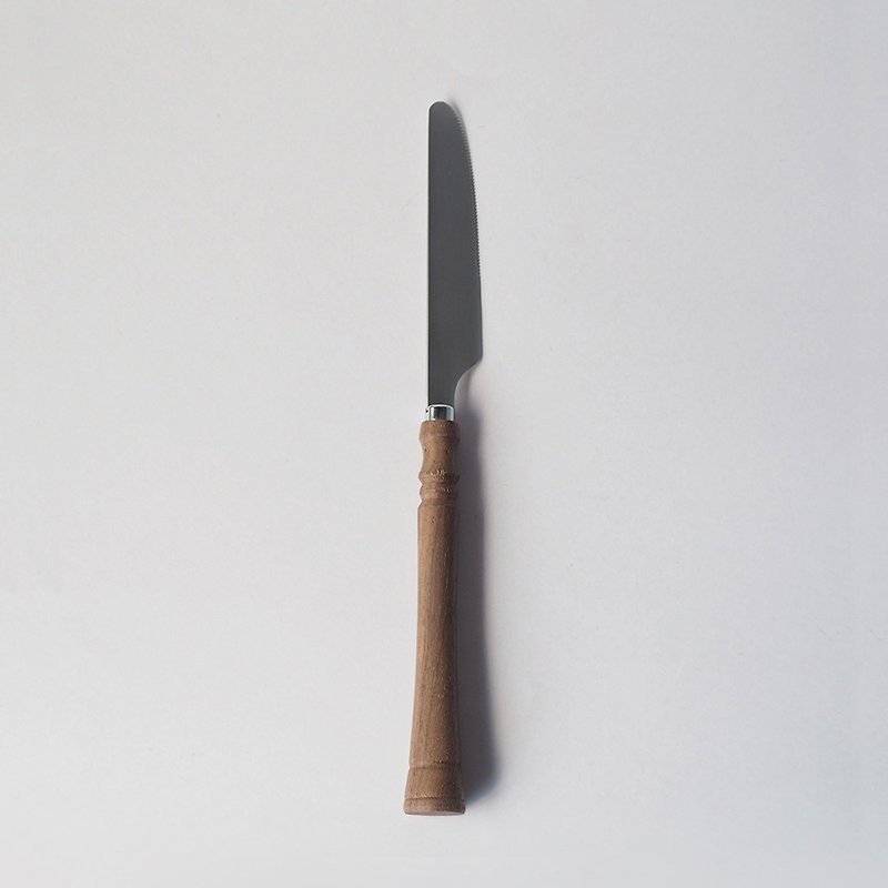 日本高桑金属  日制复古风木柄不锈钢餐刀-2入 - 餐刀/叉/匙组合 - 不锈钢 咖啡色