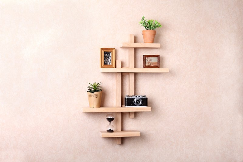 Shifting Adjustable Shelf wall shelf Wood shelf, floating wall books shelf - 置物架/篮子 - 木头 