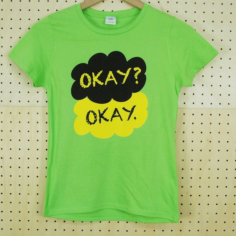新创设计师-T恤：【Okay】短袖 T-shirt《中性/修身》(果绿)-850 Collections - 中性连帽卫衣/T 恤 - 棉．麻 绿色