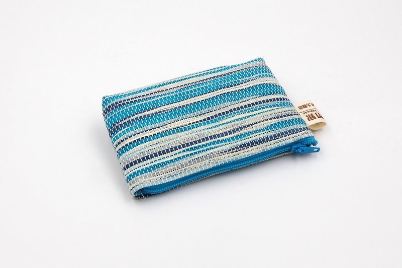 【纸布家】零钱包 波纹蓝 纸线编织 - 零钱包 - 纸 蓝色