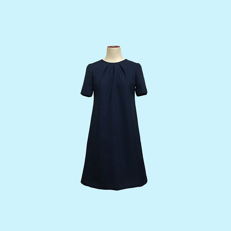 retro one-piece dress marian - 洋装/连衣裙 - 聚酯纤维 蓝色