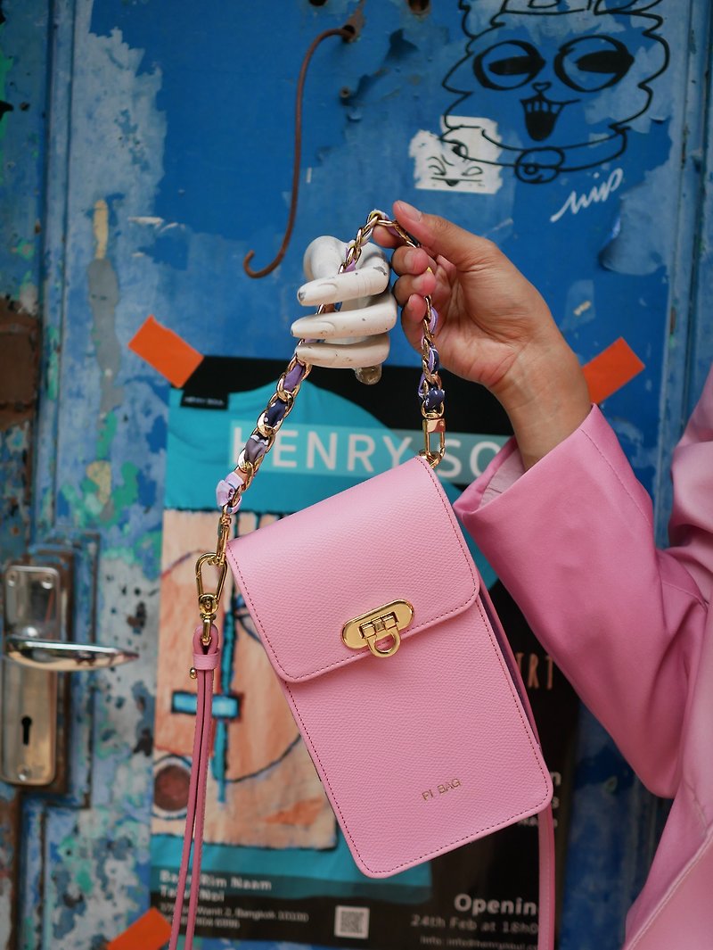 手機包, PI BAG - IVY2 - Candy Pink - 其他 - 真皮 粉红色