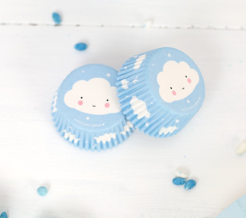 【绝版特卖】a Little Lovely Company云朵杯子蛋糕纸模(50入) - 厨房用具 - 纸 蓝色