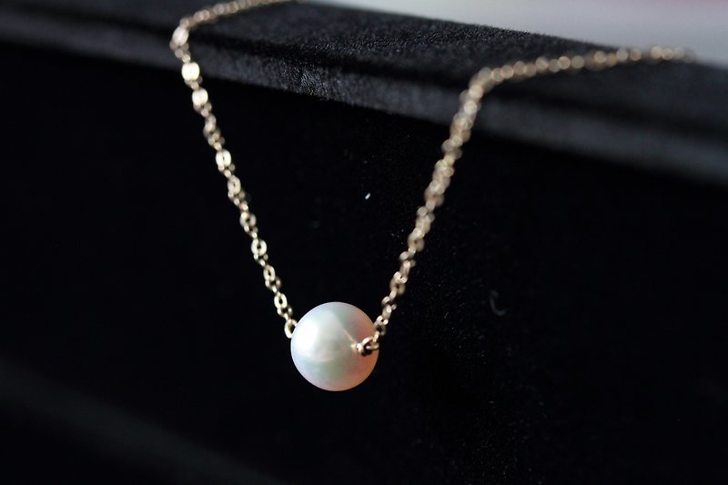 あこや真珠　一粒ネックレス　14kgf - 项链 - 珍珠 白色