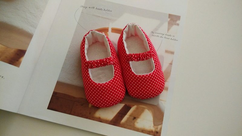 红底水玉 婴儿鞋 宝宝鞋 - 童装鞋 - 其他材质 红色