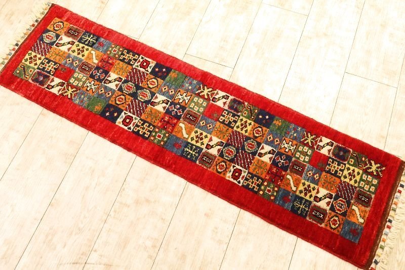 手織り 絨毯 ハンドメイド ラグ 細長い ランナータイプ 赤 キリム - 地垫/地毯 - 其他材质 红色