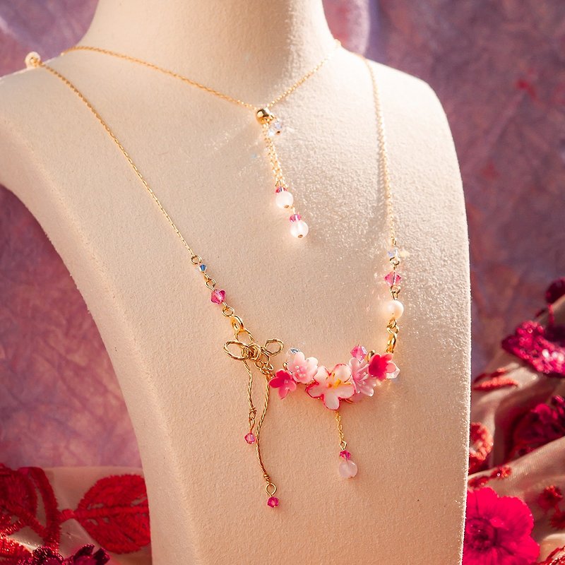 粉红泡泡莓果花束项链 (配可拆式眼镜链) - 手工饰品 - 项链 - 粘土 粉红色