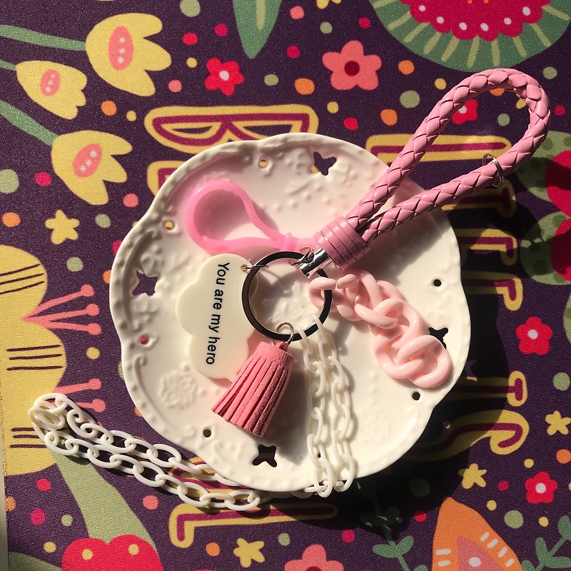 钥匙扣 包包挂件 交换礼物 生日礼物 情人节礼物 - 钥匙链/钥匙包 - 其他金属 粉红色