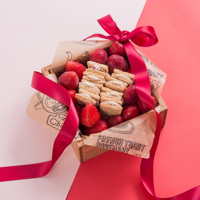【预购】吉室牛轧米饼丰果草莓口味(12入/盒)附提袋 - 手工饼干 - 其他材质 粉红色