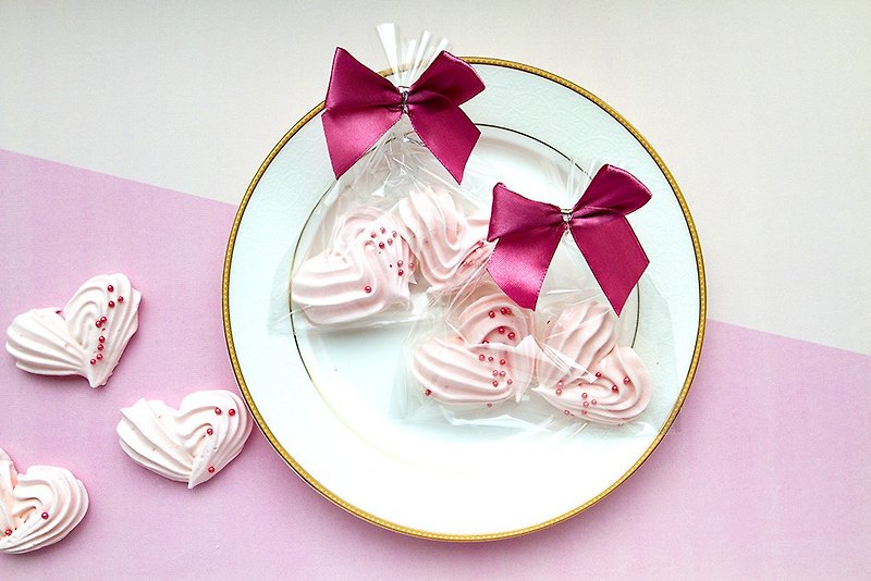 婚礼小物-心心相爱2颗入心型马林糖 | 送客喜糖 生日分享 情人节 - 蛋糕/甜点 - 新鲜食材 粉红色