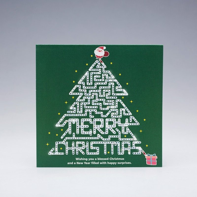 【GFSD】水钻精品-手工贺卡-圣诞迷宫 - 卡片/明信片 - 纸 绿色