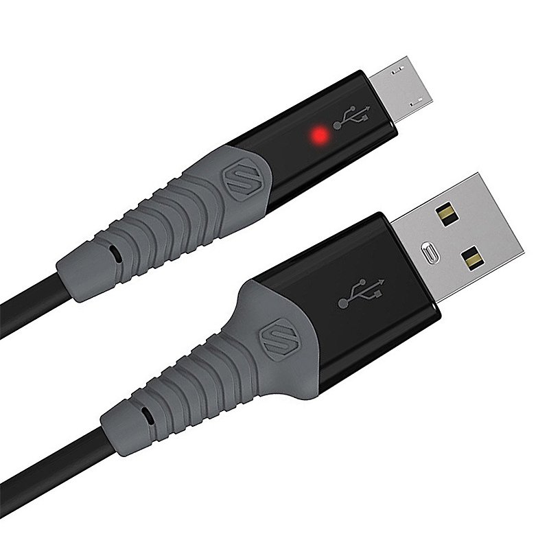SCOSCHE Micro USB 闪电充电线 (3 尺) - 充电宝/传输线 - 塑料 黑色