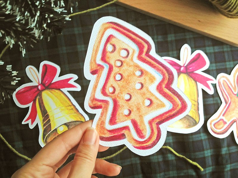 【圣诞限定】圣诞树曲奇 圣诞卡 - 卡片/明信片 - 纸 红色