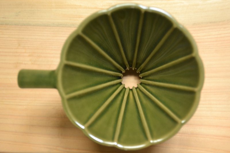 夏树绿菊型长肋滤杯01款 手冲滤杯 咖啡滤杯 母亲节 礼物 - 咖啡壶/周边 - 陶 绿色