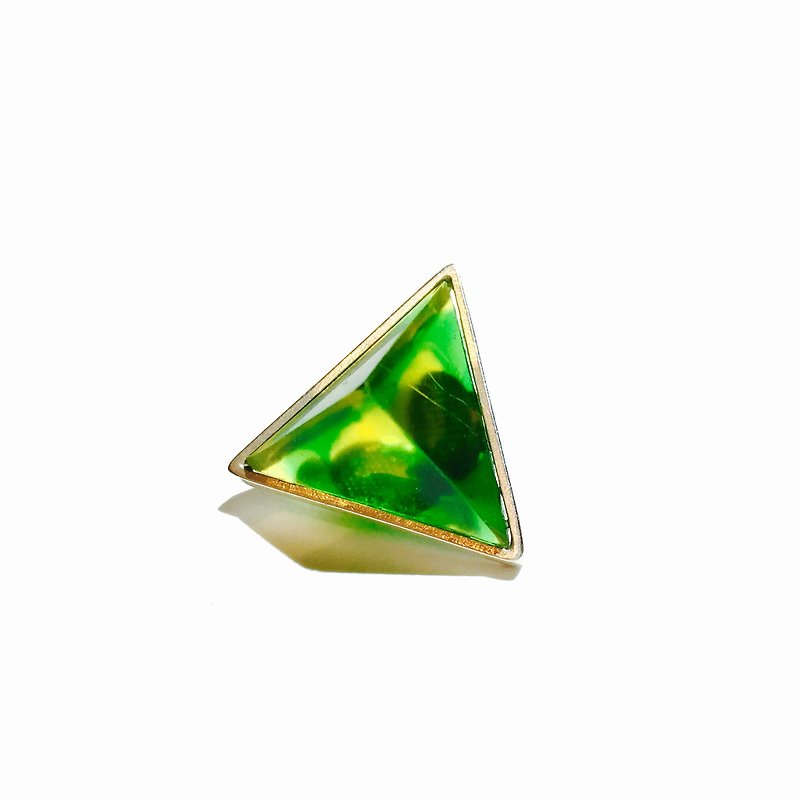 PRISMイヤリング片耳　シルバー・グリーン - 耳环/耳夹 - 其他金属 绿色