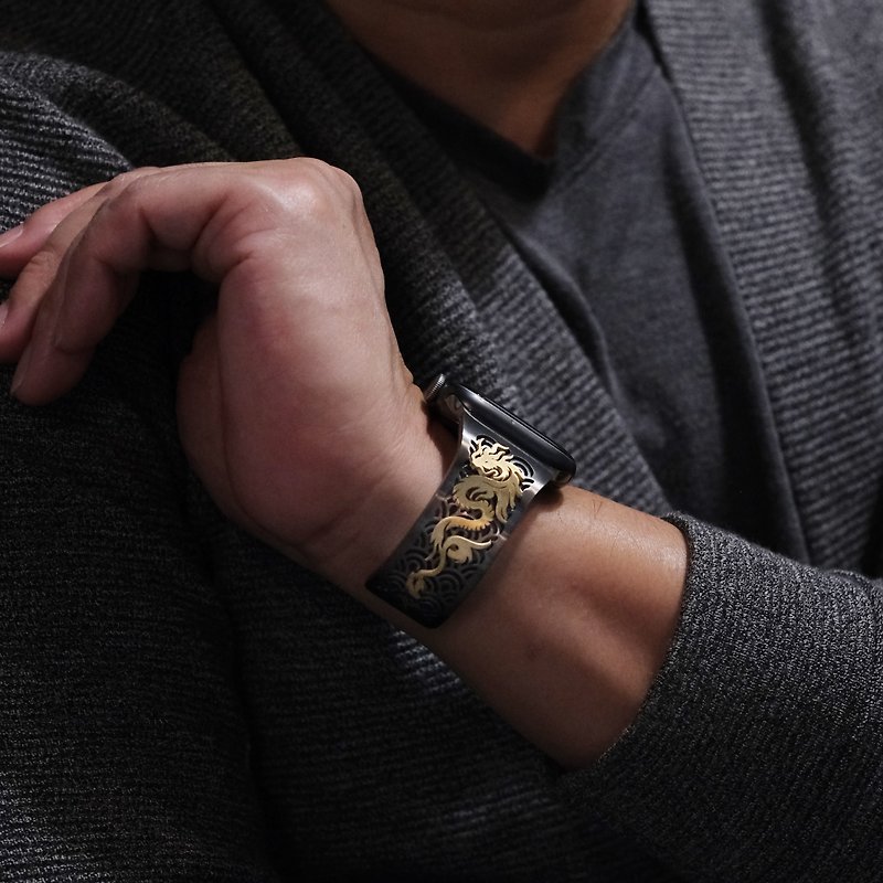 【时尚配件】SOULITE 龙之荣耀黑苹果手表手镯表带 - 手链/手环 - 不锈钢 