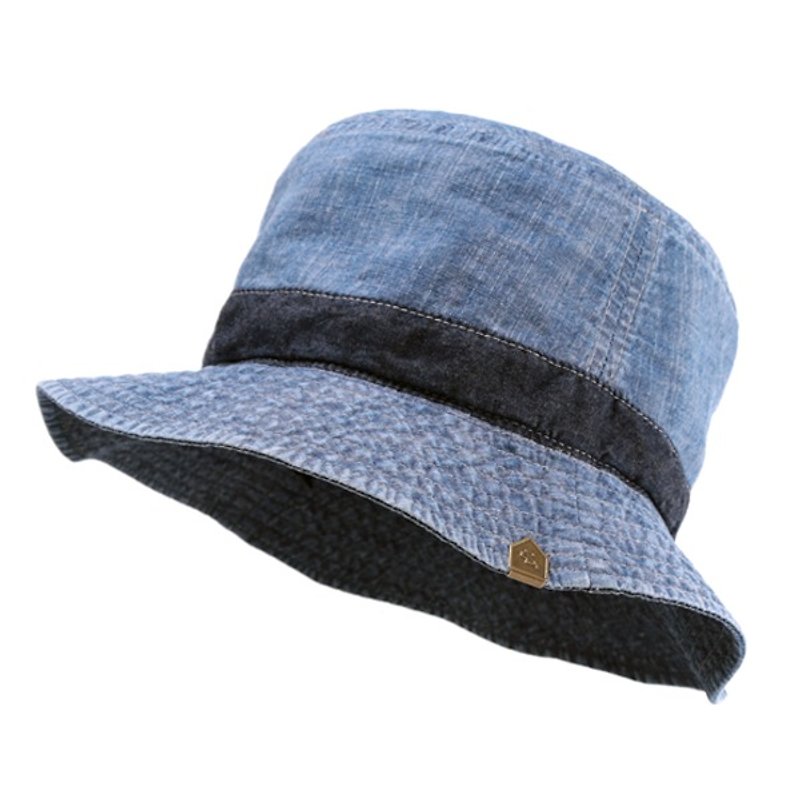海日子。雅仕帽 / 渔夫帽 ( 山岚款 / 可双面戴 ) - 帽子 - 棉．麻 蓝色