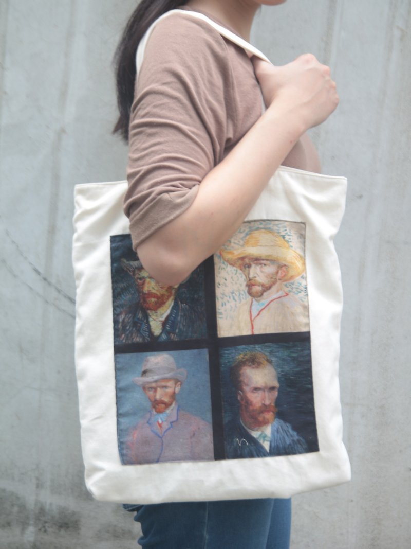 【画廊系列】Vincent 电脑包 学生包 帆布包 大容量 托特包 - 侧背包/斜挎包 - 其他材质 白色