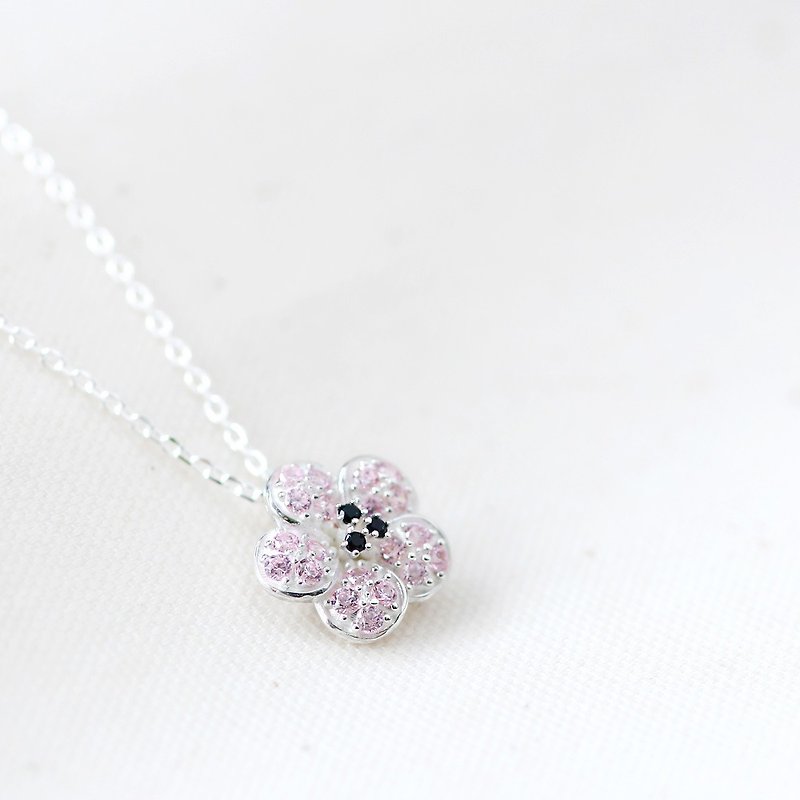 Cherry Blossoms 桜 ネックレス silver925 - 项链 - 其他金属 粉红色