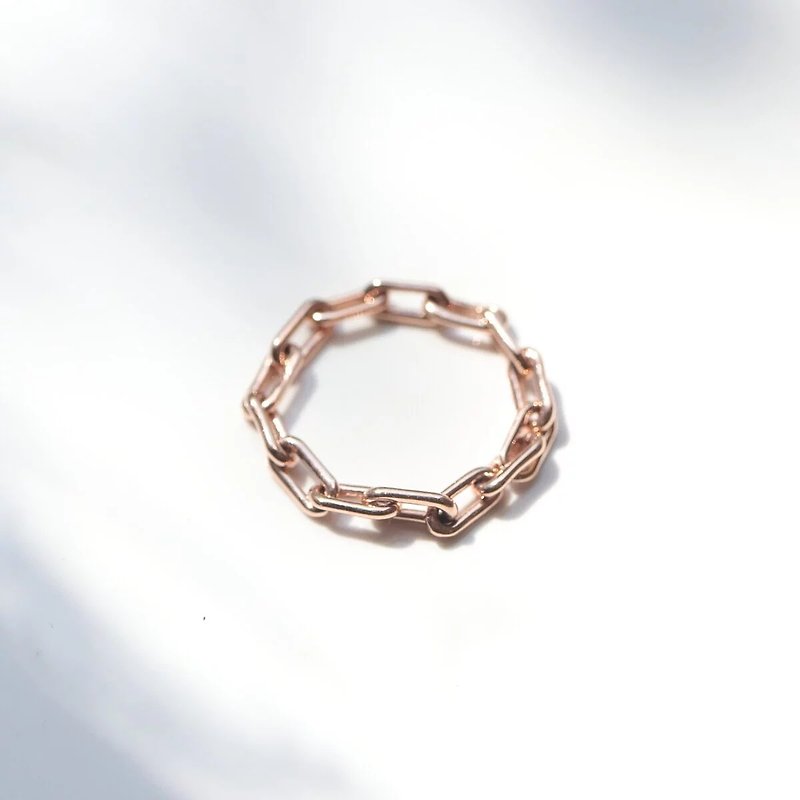 14K Hard Chain Ring 粗链戒 - 戒指 - 贵金属 金色