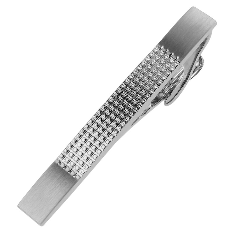 57mm 银色格子领带夹 - 领带/领带夹 - 其他金属 银色