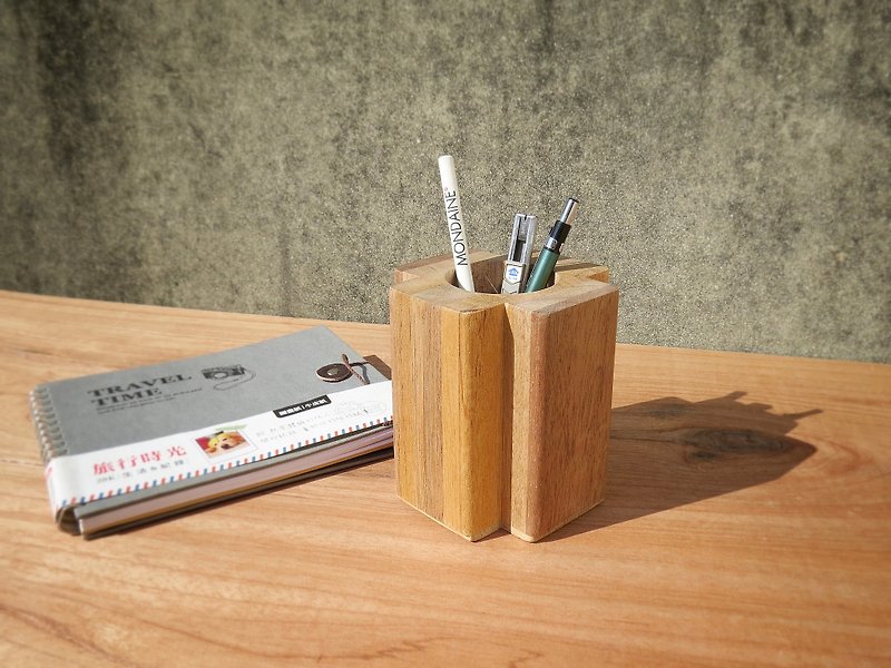 HO MOOD 木拼系列—朵儿 笔筒 - 笔筒/笔座 - 木头 橘色