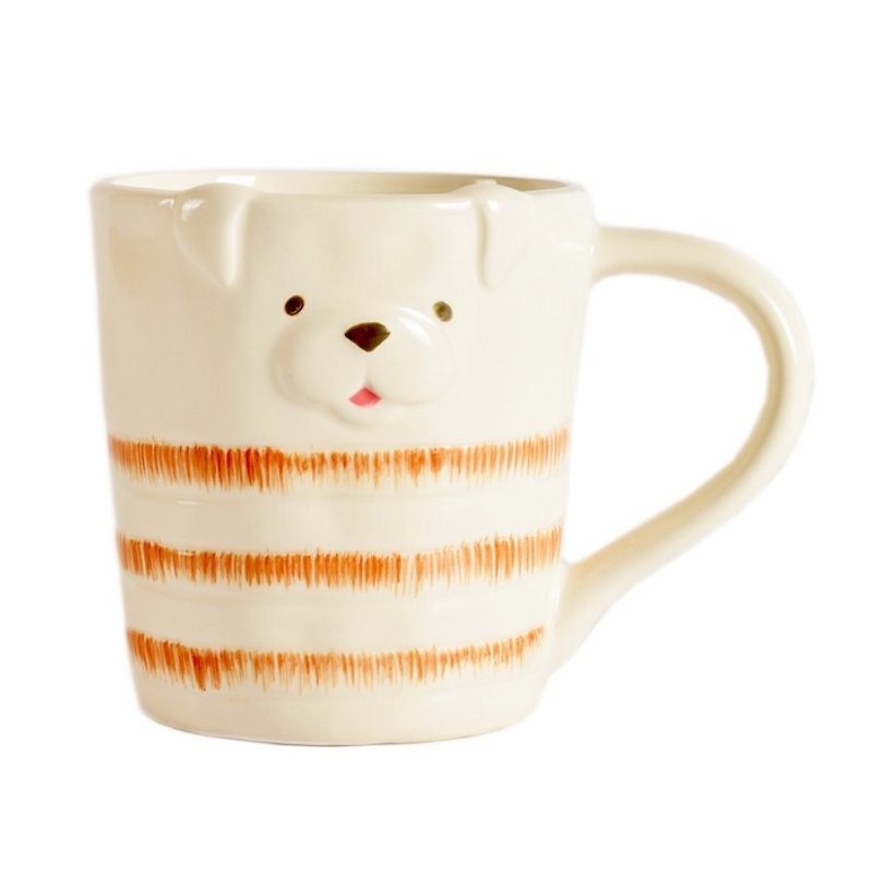 【BEAR BOY】条纹胖胖狗马克杯 - 咖啡杯/马克杯 - 陶 