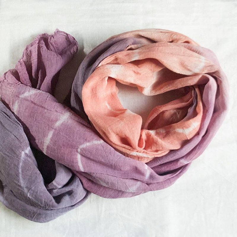 花漾三色纯棉植物染围巾 - 丝巾 - 棉．麻 