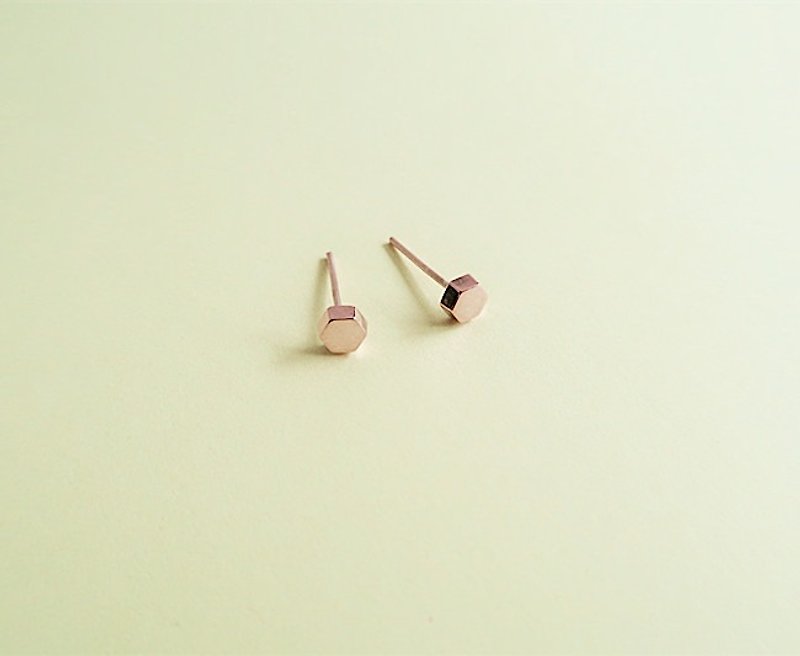 耳环 正方 六边形 925纯银 - 耳环/耳夹 - 纯银 多色