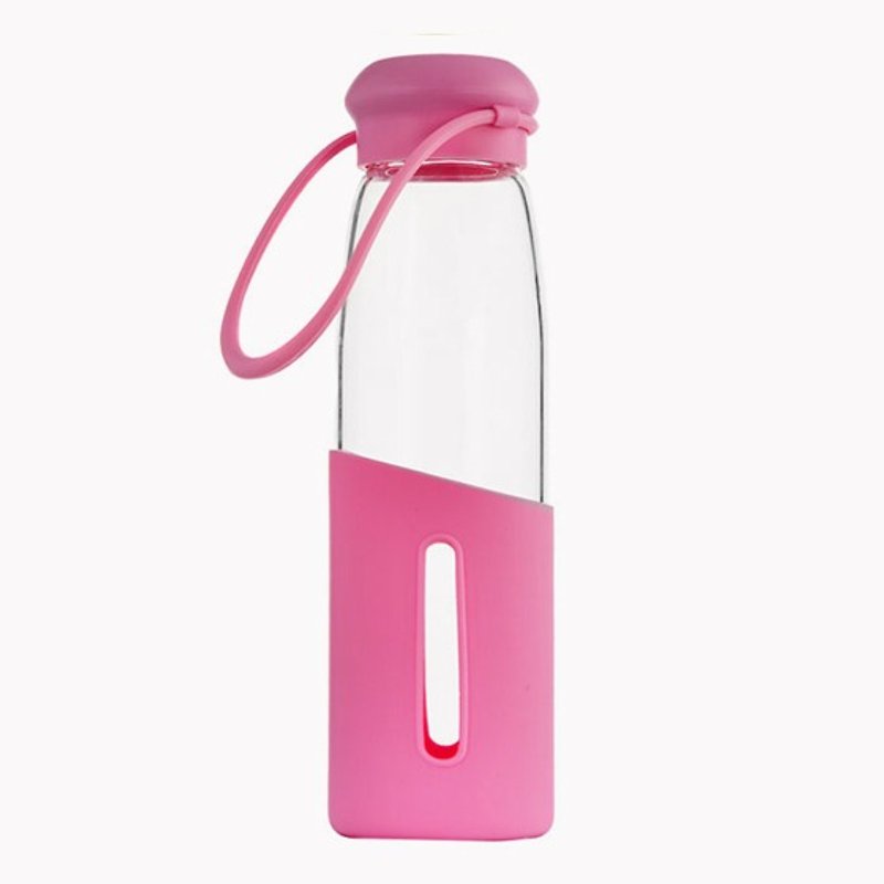 500cc【随身玻璃水瓶】(粉红色) 健康环保耐热随身瓶 - 水壶/水瓶 - 玻璃 粉红色