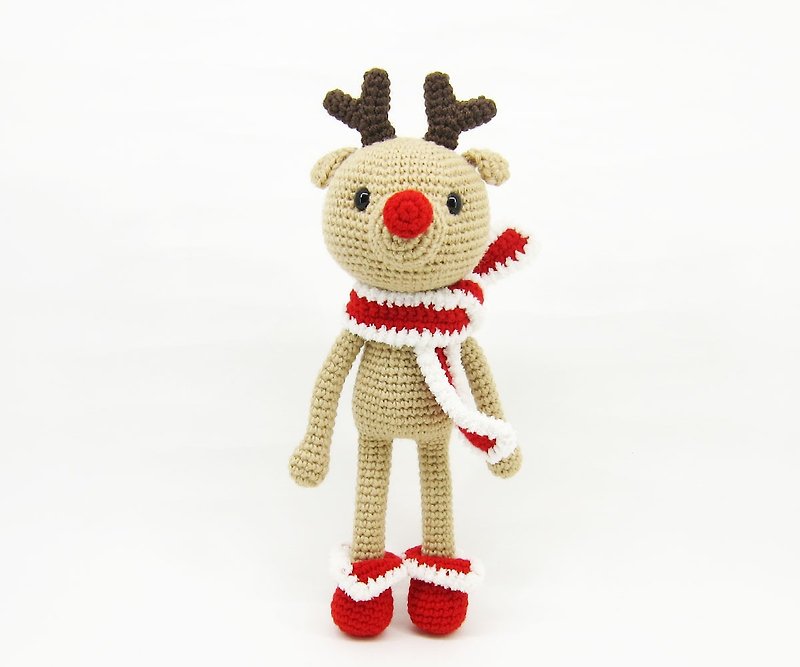 红鼻子麋鹿-摆饰-玩偶-圣诞节 - 玩偶/公仔 - 其他人造纤维 咖啡色