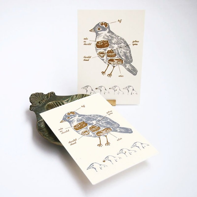 ポストカード　chocolat鳥 - 卡片/明信片 - 纸 