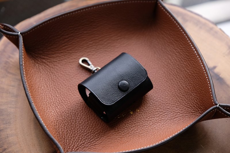 Airpods Pro / Airpods Pro 2 Leather Case - Black - 耳机收纳 - 真皮 黑色