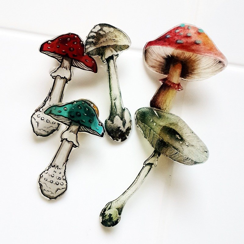 momolico 胸针 童话 蘑菇 - 胸针 - 其他材质 透明