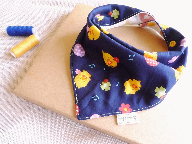 黄色小鸭-三角口水巾 - 围嘴/口水巾 - 纸 蓝色