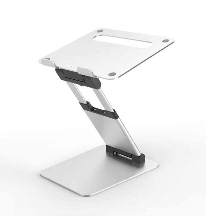 iDock N19-2 可折叠笔记本电脑支架 - 手机座/防尘塞 - 铝合金 银色