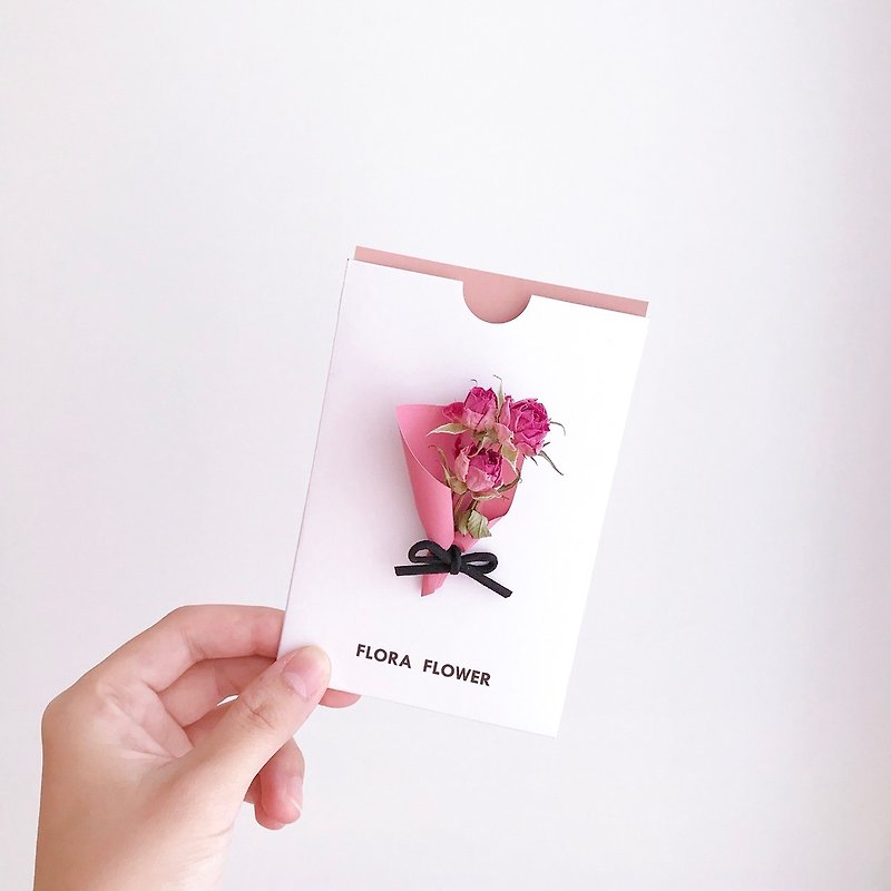干燥花卡片-玫瑰小花束 - 卡片/明信片 - 植物．花 粉红色