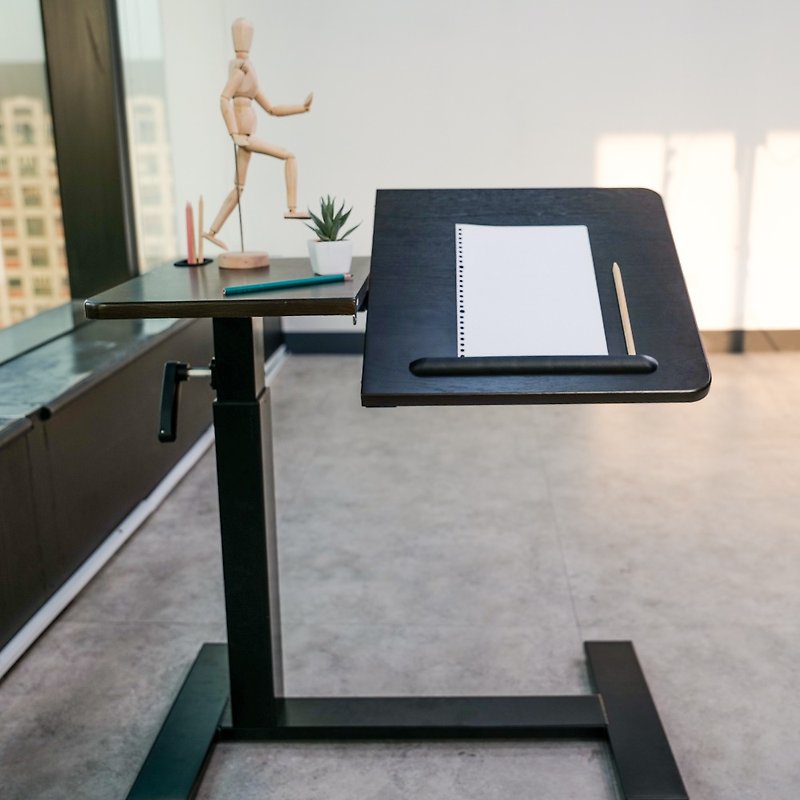 STANDLY【020211升降边桌】桌面可倾斜款-隐藏滑轮 - 其他家具 - 其他材质 黑色