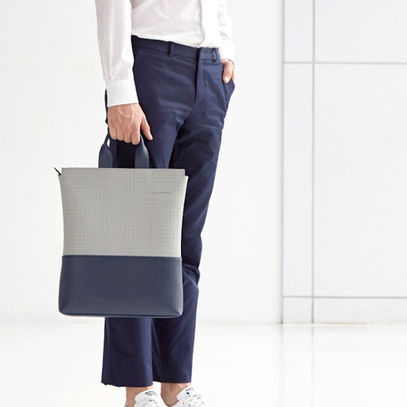 HAN Bag #CUTTING MAT #MARBLE GRAY BLUE - 手提包/手提袋 - 橡胶 蓝色