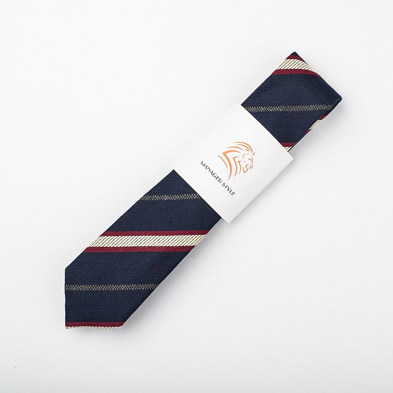 C0729-7 - 领带/领带夹 - 棉．麻 蓝色