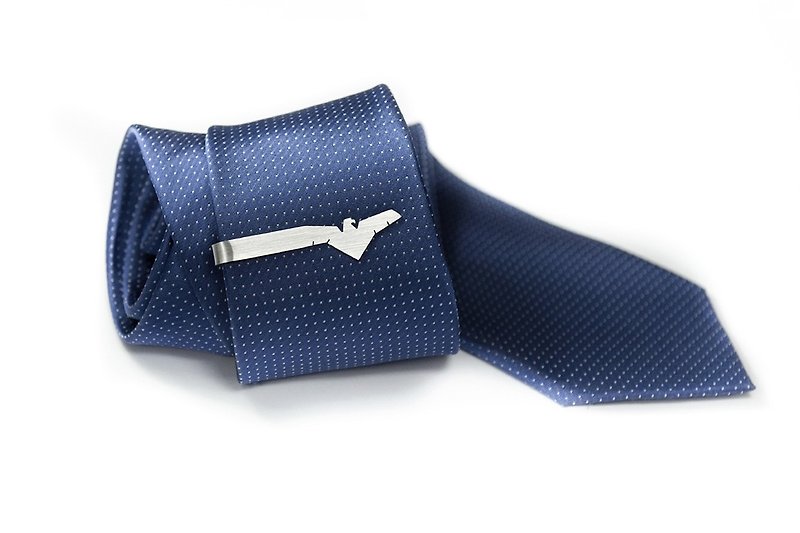 动物领带夹, 新郎领带夹, 个性化领带夹 领带夹刻字母 银色领带夹 - 领带/领带夹 - 纯银 银色