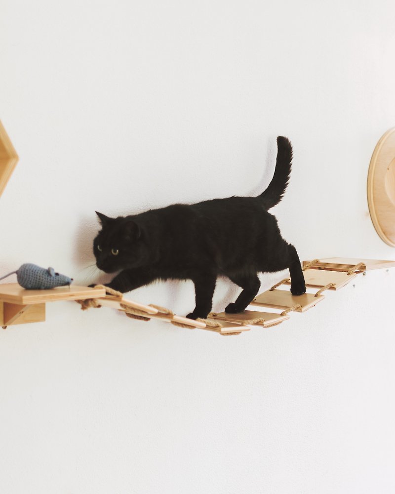 Rainbow bridge cat Cat shelf Cat tree Cat perch Cat gift Cat furniture Cat wall - 抓板/跳台 - 木头 
