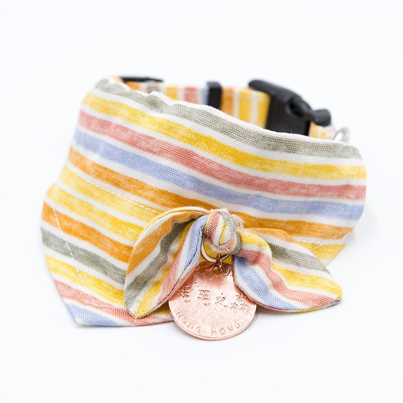 【Momoji】 宠物领巾项圈 - Rainbow - 项圈/牵绳 - 棉．麻 黄色